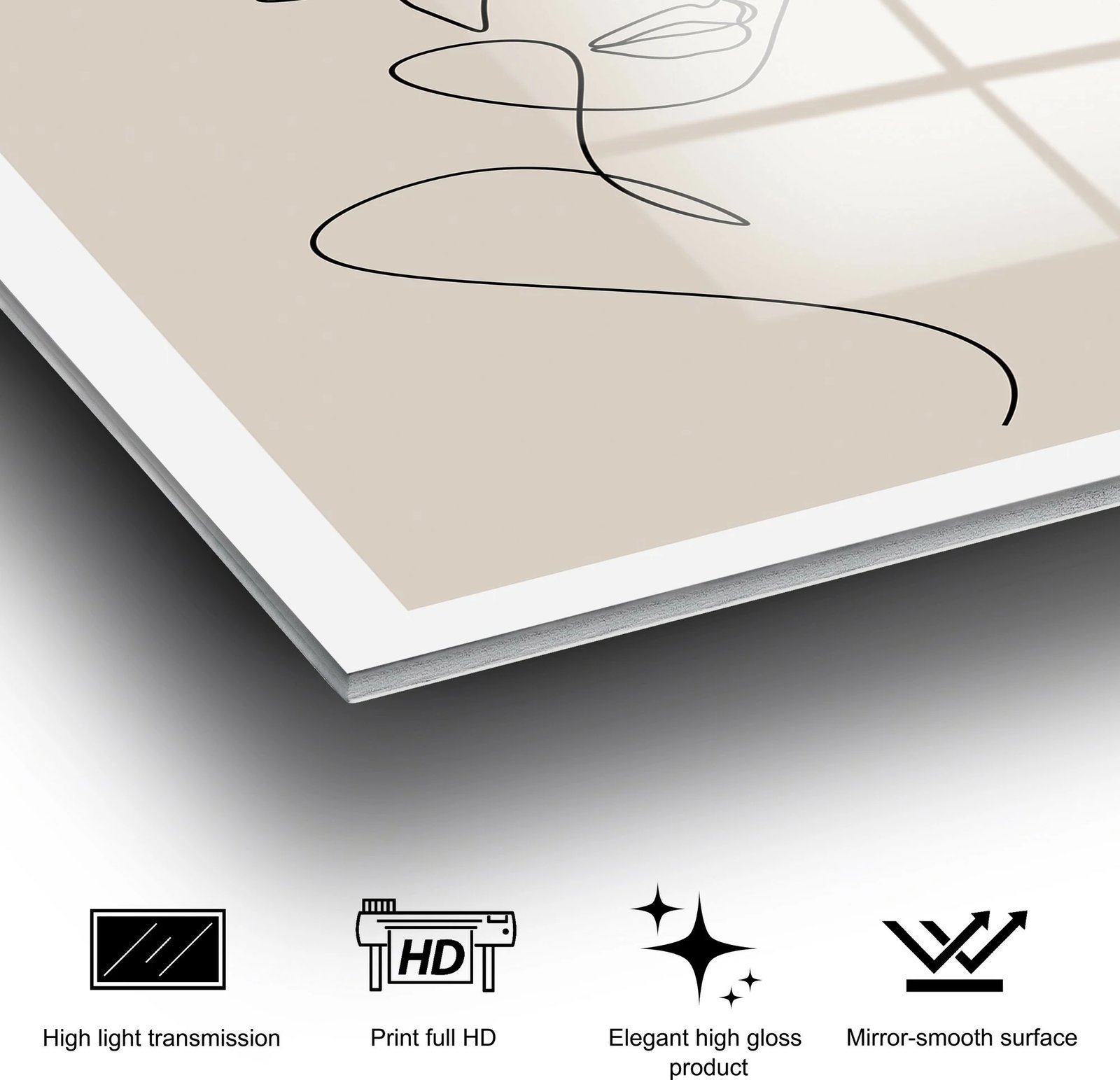 Pikturë dekorative prej xhami të temperuar, Wallity, UV-1036, 30x45cm