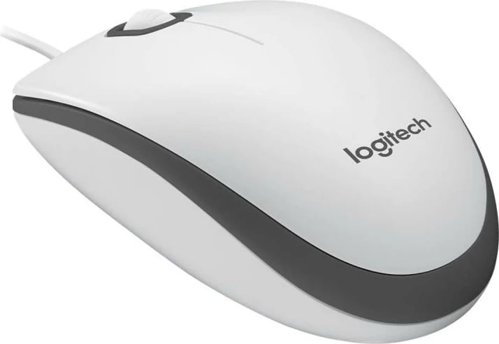 Maus, Logitech M100 (910-006764), USB me kabllo, e bardhë