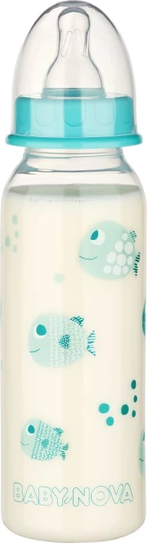 Shishe PP e drejtë me qafë standarde Baby Nova, 240ml