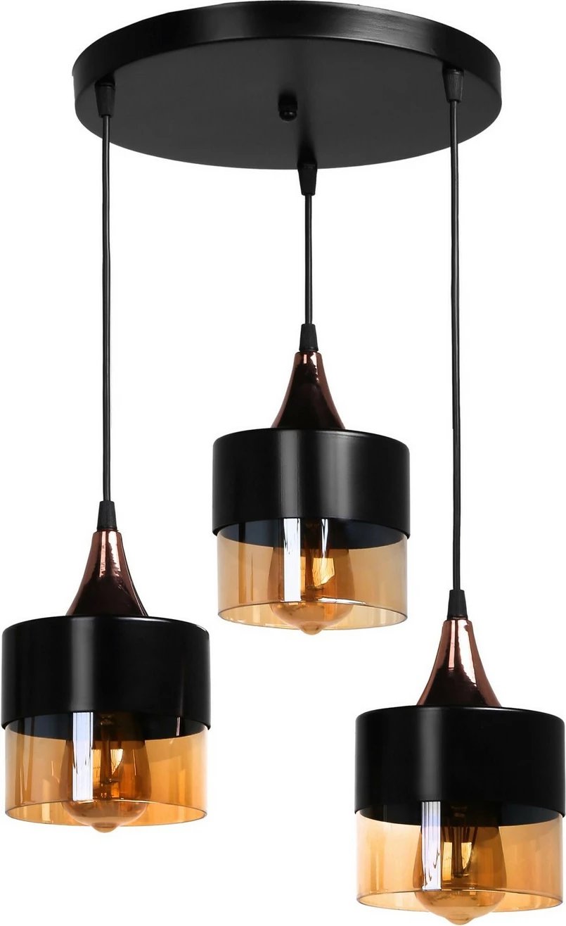 Llambë tavani Opviq Sahra, 3 pjesë, tepsi, ngjyrë e zezë