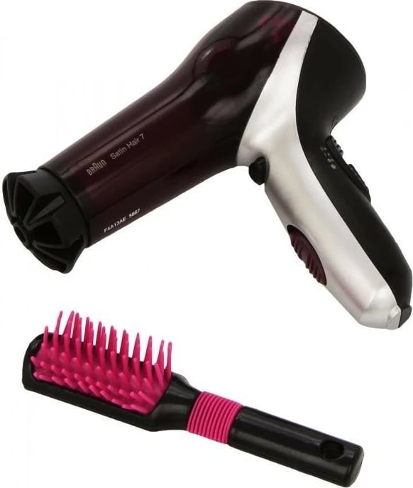 Set lodër tharëse flokësh Braun Klein 5867 me furçë, për vajza, shumëngjyrëshe
