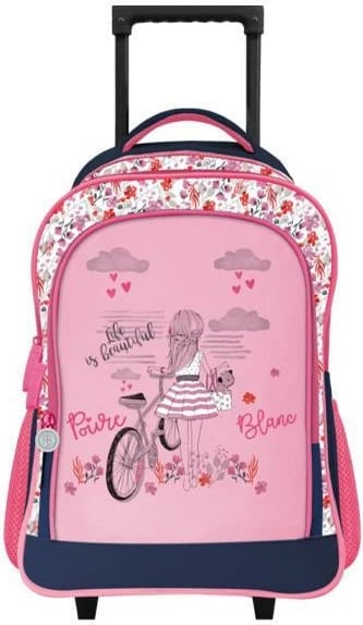 Çantë Bagtrotter GRIDE Poivre Blanc Blue, Trolley dhe Shpinore, Roze