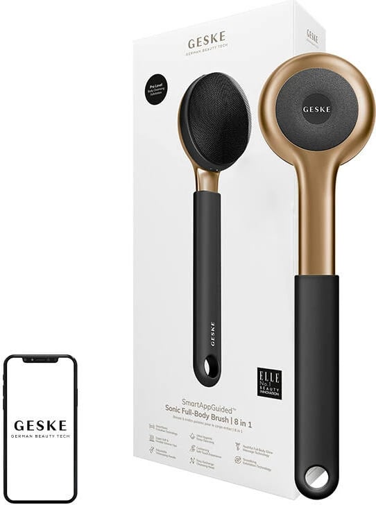Brushë trupore sonike Geske GK000707GY01, 8-në-1, Silikon, Gri