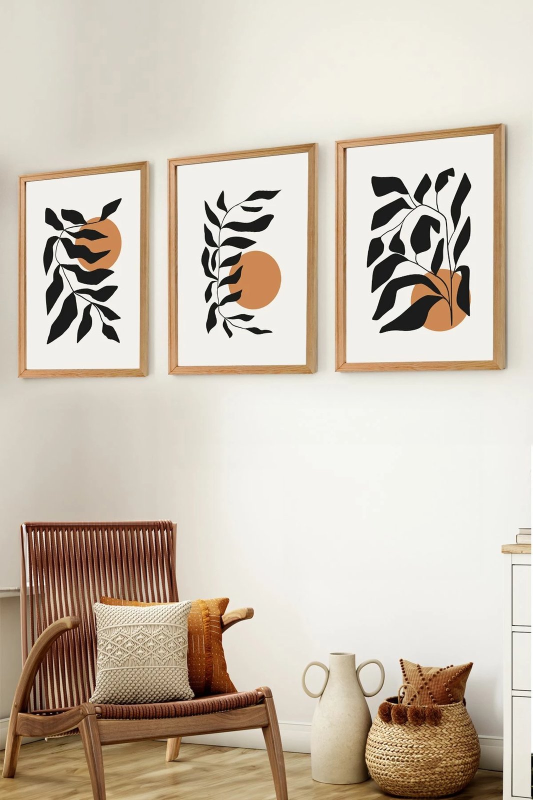 Set pikturash dekorative me kornizë MDF, 3 copë, Wallity, Myk3002-3