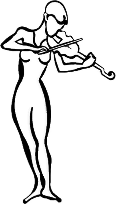 Aksesor dekorativ metalik për mur, violinist, Wallity, ngjyrë e zezë, 41x70cm