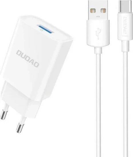 Karikues Dudao A4EU, me kabllo USB-A/USB-C, bardhë