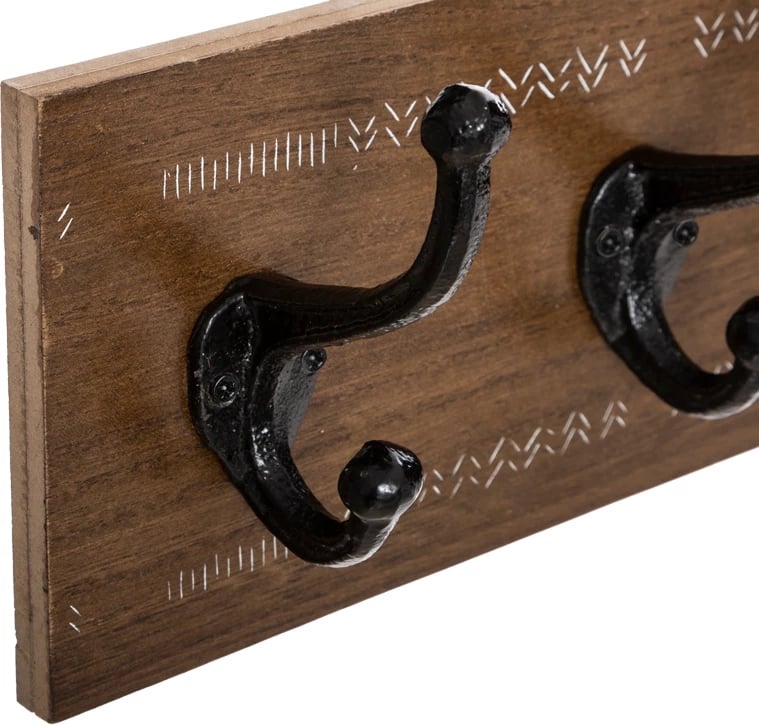 Varëse palltosh muri, MDF ngjyrë arre, 50x8.5x13cm