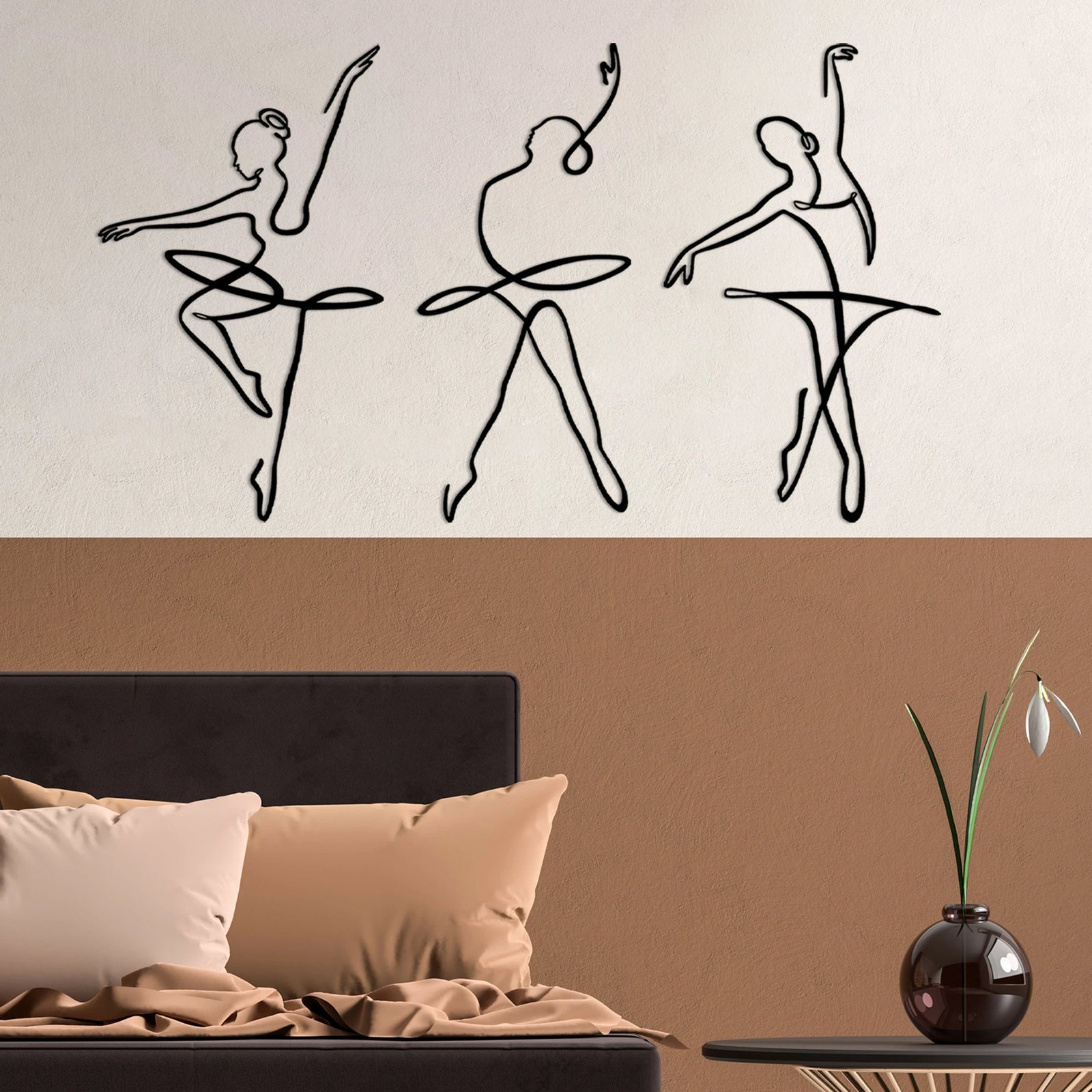 Aksesor dekorativ metalik për mur, balerinë, Wallity