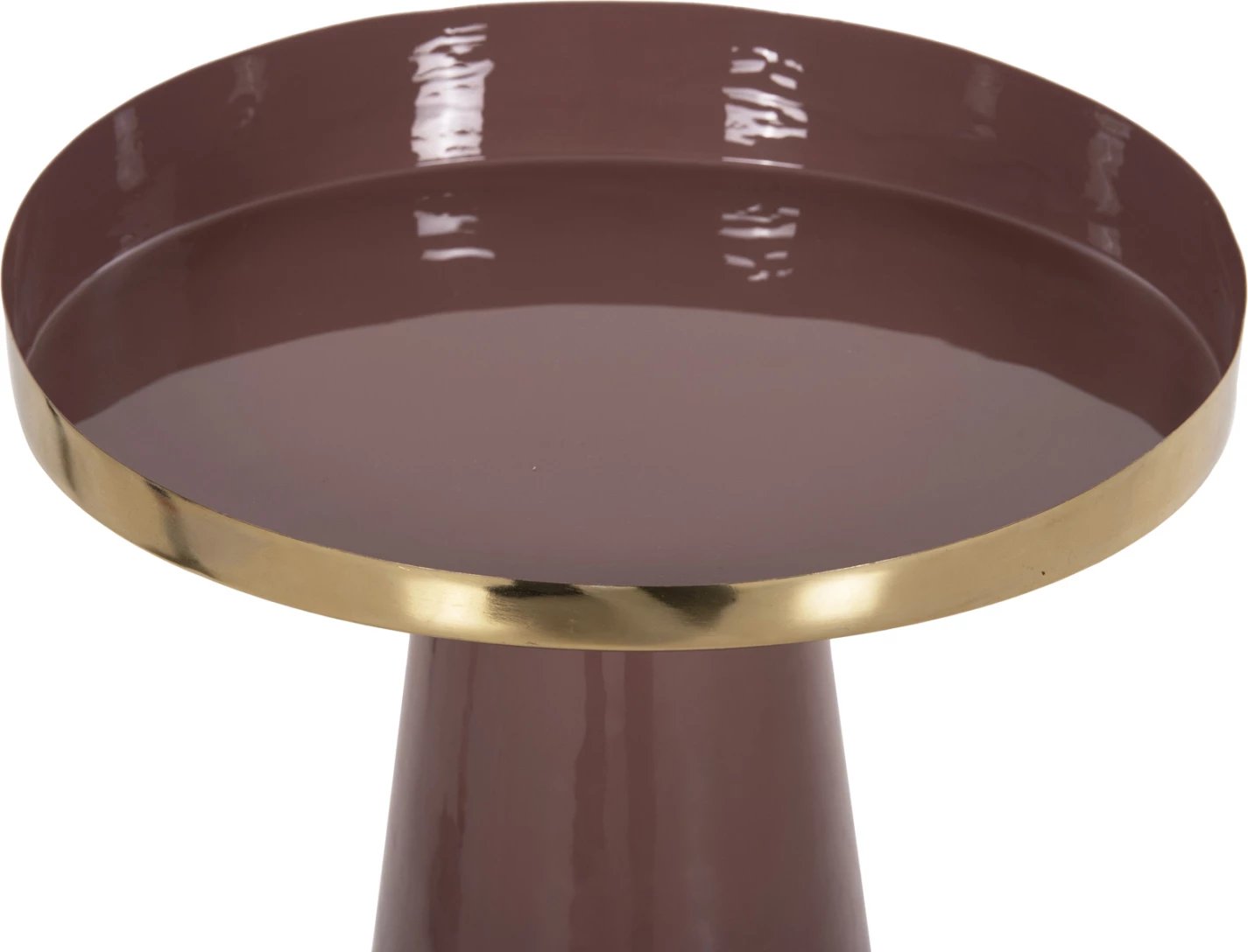 Tavolinë ndihmëse LATUR FH4250.06 metalike, ngjyrë kafe e kuqe-ari, Φ30,5x39-42H cm