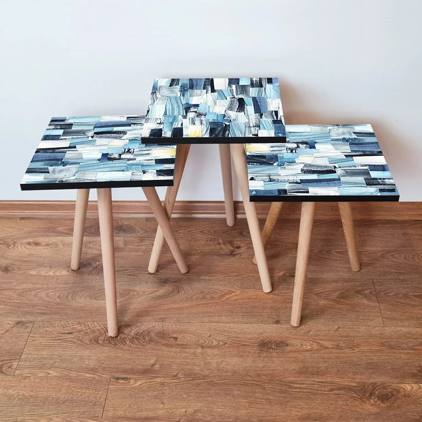 Set tavolinash të vendosshme, ngjyrë kaltër deti, Skye Decor, 3Shp82 (3 copë)