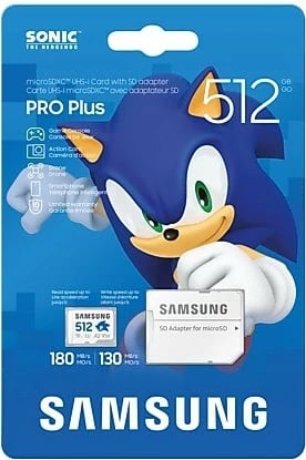 Kartelë memorie Samsung PRO Plus Sonic 512GB microSD, me adapter SD, Bardhë