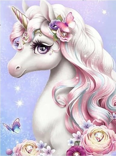 Set mozaik diamantësh Norimpex NO-1008127, Unicorn, shumëngjyrësh