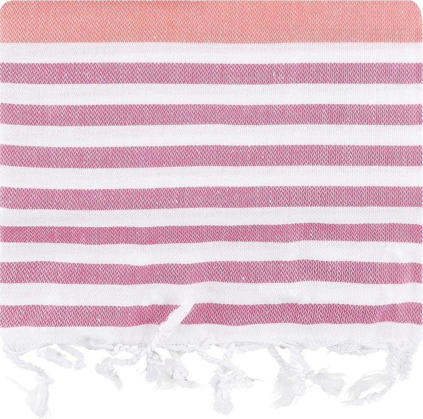 Peshqir plazhi Fouta, Mijolnir Sultan, fuchsia-bardhë, 100x180cm
