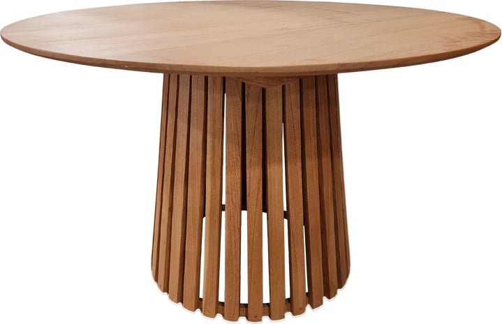 Set tavoline me karrige Kalie-Kenda 7 pjesë, hije natyrale-bezhë, Φ120x75cm