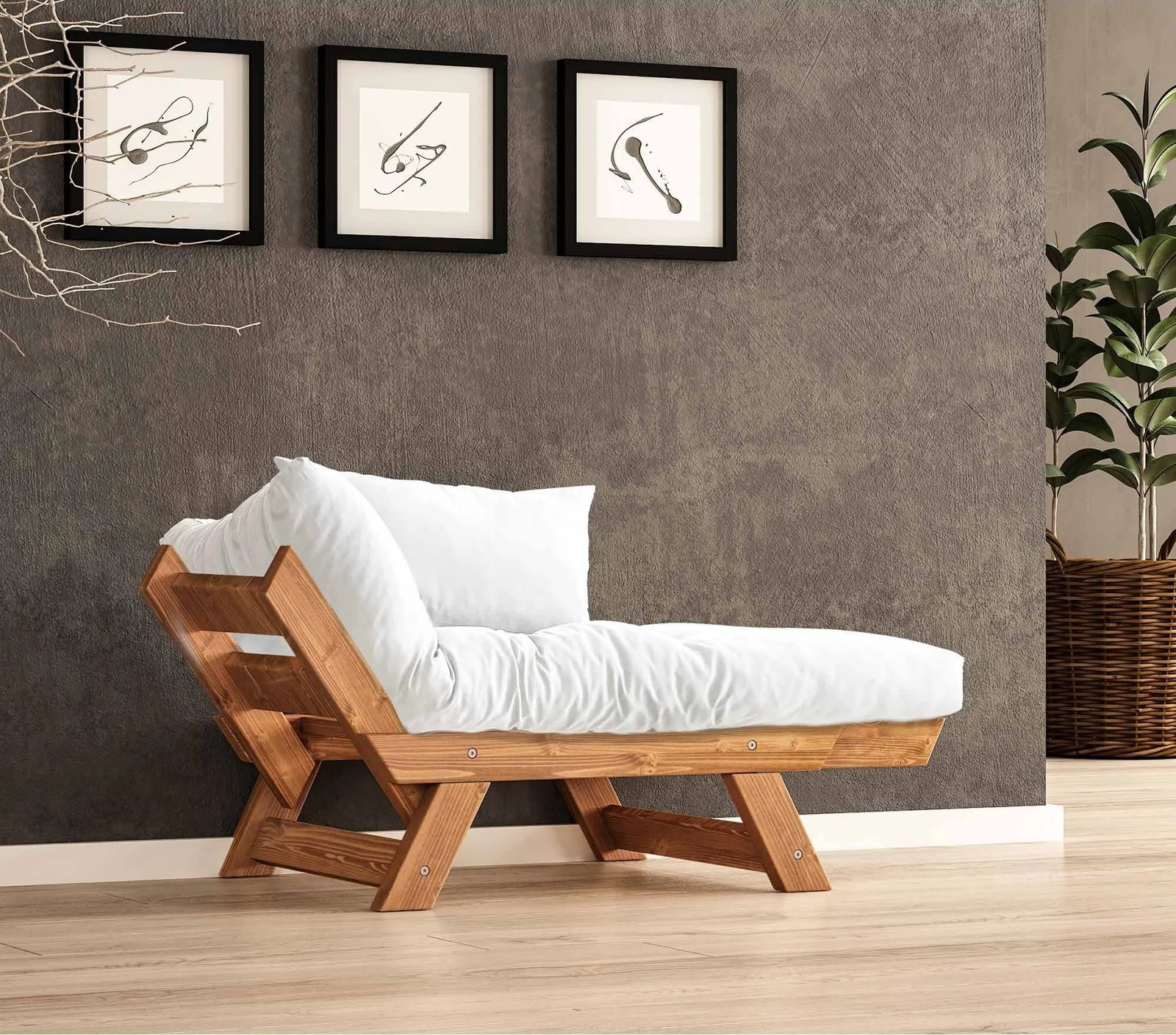 Karrige kopshti një vend, Skye Decor, CPT8151-140, ngjyrë teak dhe e bardhë