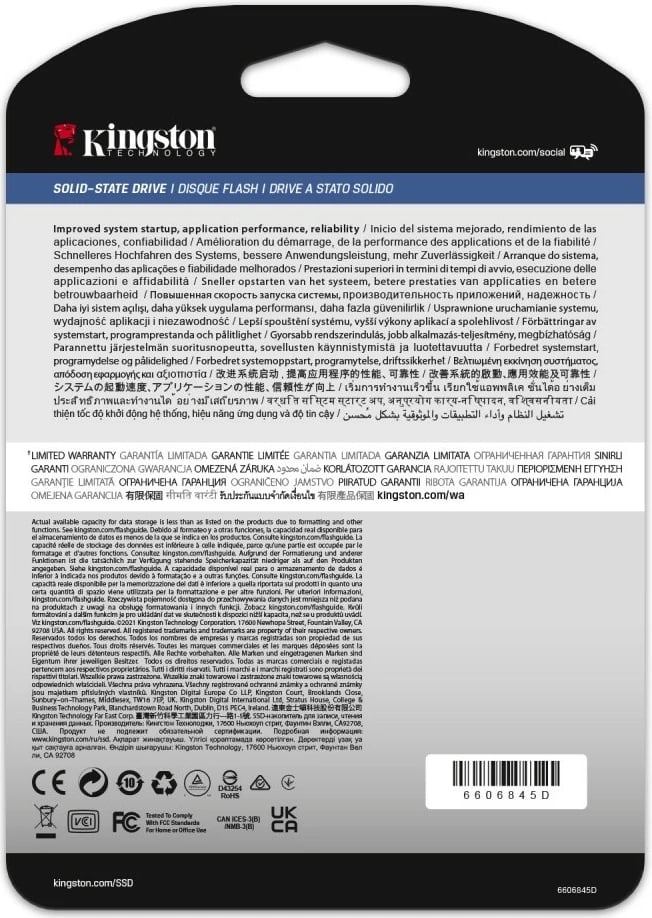 SSD Kingston DC600M 7.68TB, 2.5'' SATA III, i brendshëm