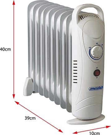 Ngrohës me vaj, Adler MS 7805, 1000W, 9 rebra, kontroll temperature, gri