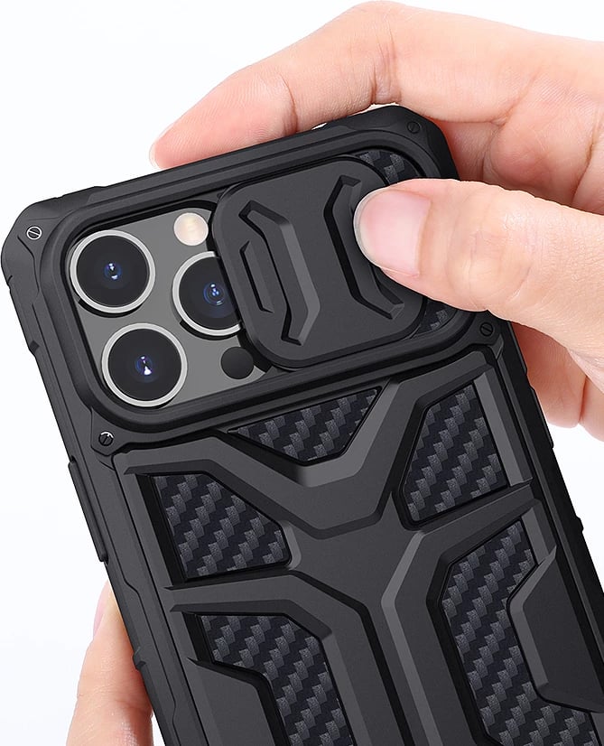 Mbështjellës Nillkin Adventurer Case për iPhone 13 Pro, me kapak kamere, i zi