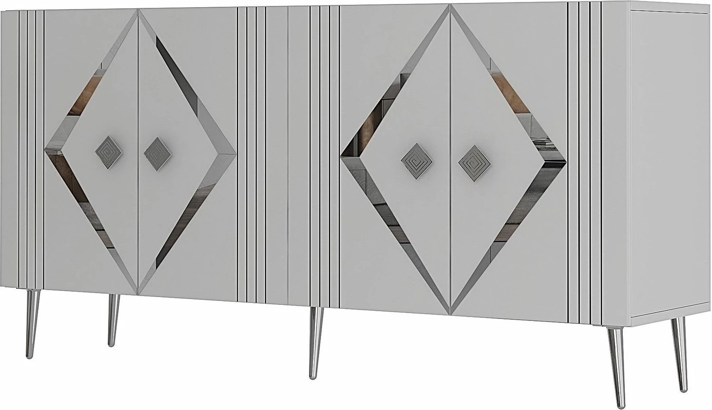 Konsolë Skye Decor, Domino KB150, e bardhë, argjend