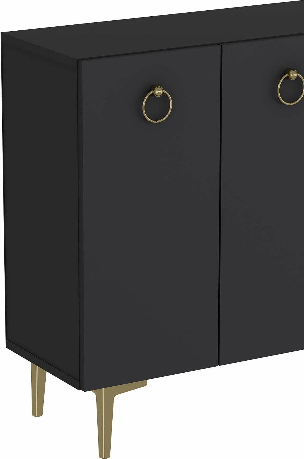 Konsolë Skye Decor, ngjyrë antracit, ari