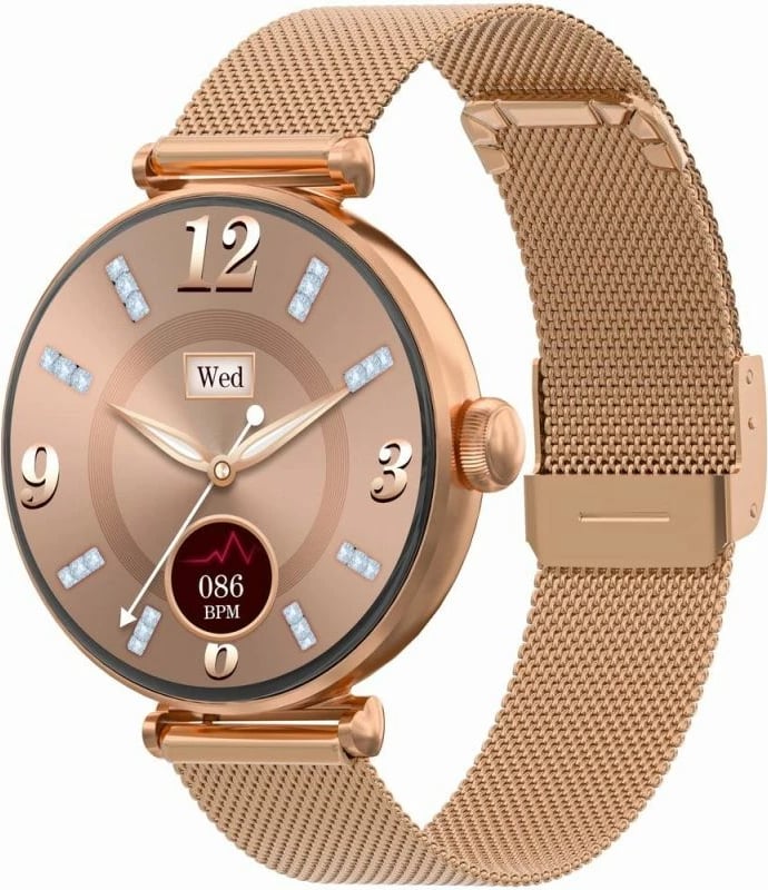 Smartwatch Gravity unisex, rozë e bardhë