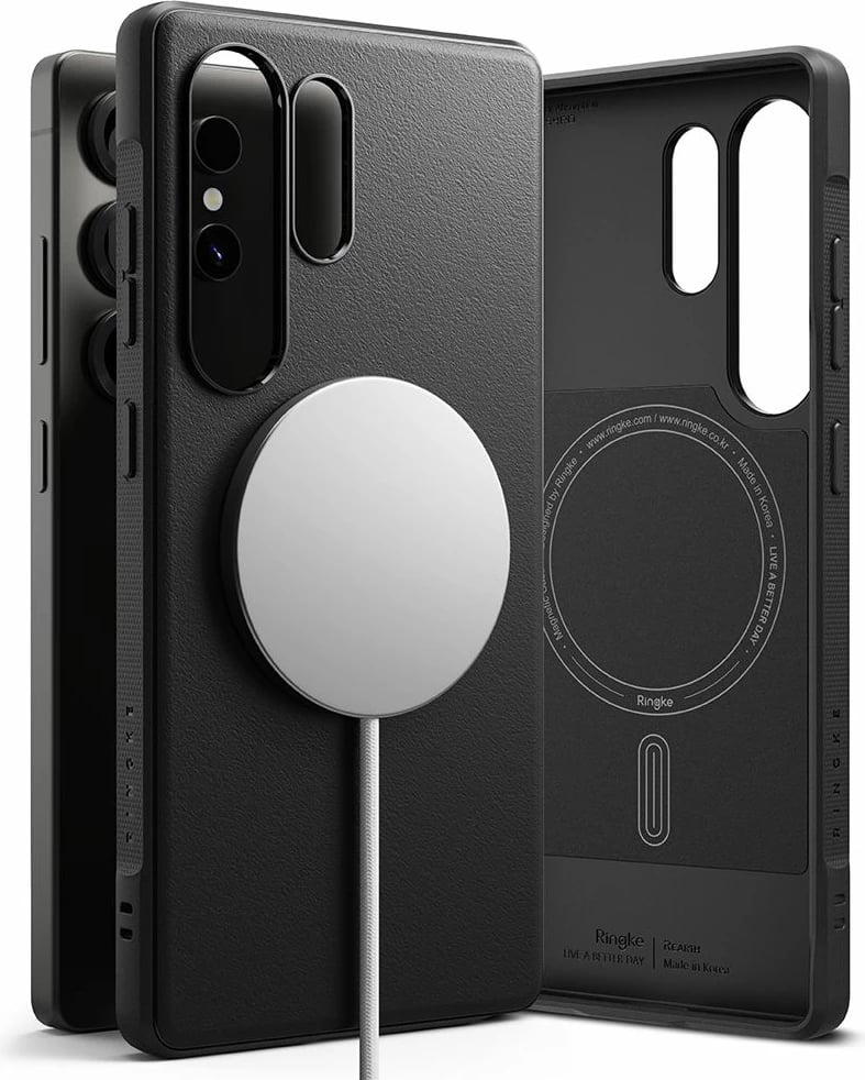 Mbështjellës Ringke Onyx MagSafe për Samsung Galaxy S25 Ultra, i zi