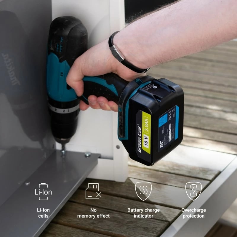 Bateri veglash, Green Cell PTMA18V6, 18V 6Ah Li-Ion, me tregues karikimi