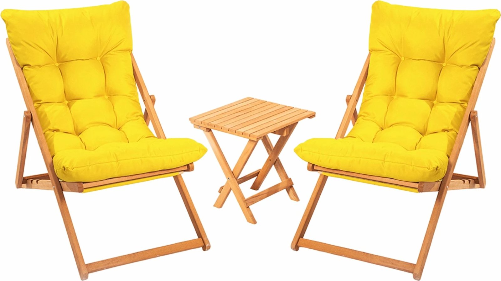 Set tavoline me karrige për kopsht (3 pjesë), Hanah Home, My005, e verdhë