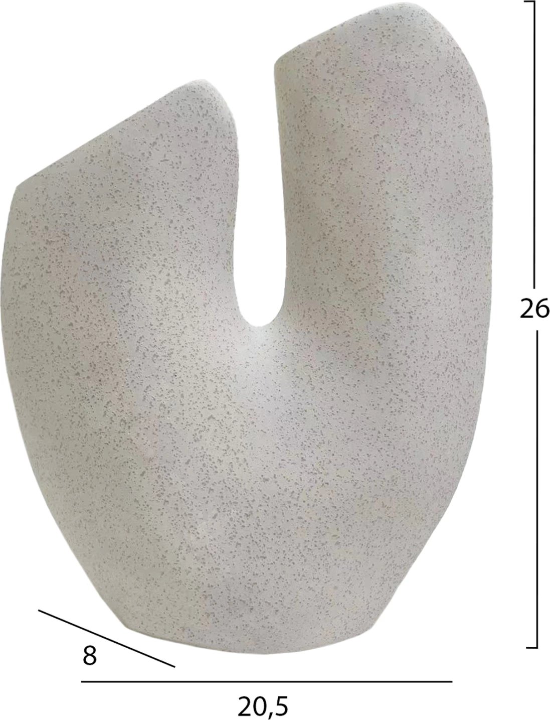 Dekor tavoline prej qeramike, ARKEN FH4619.01, ngjyrë e bardhë e çelur me kristalizim, 20.5x8x26 cm Dekor tavoline prej qeramike, ARKEN FH4619.01, ngjyrë e bardhë e çelur me kristalizim, 20.5x8x26 cm