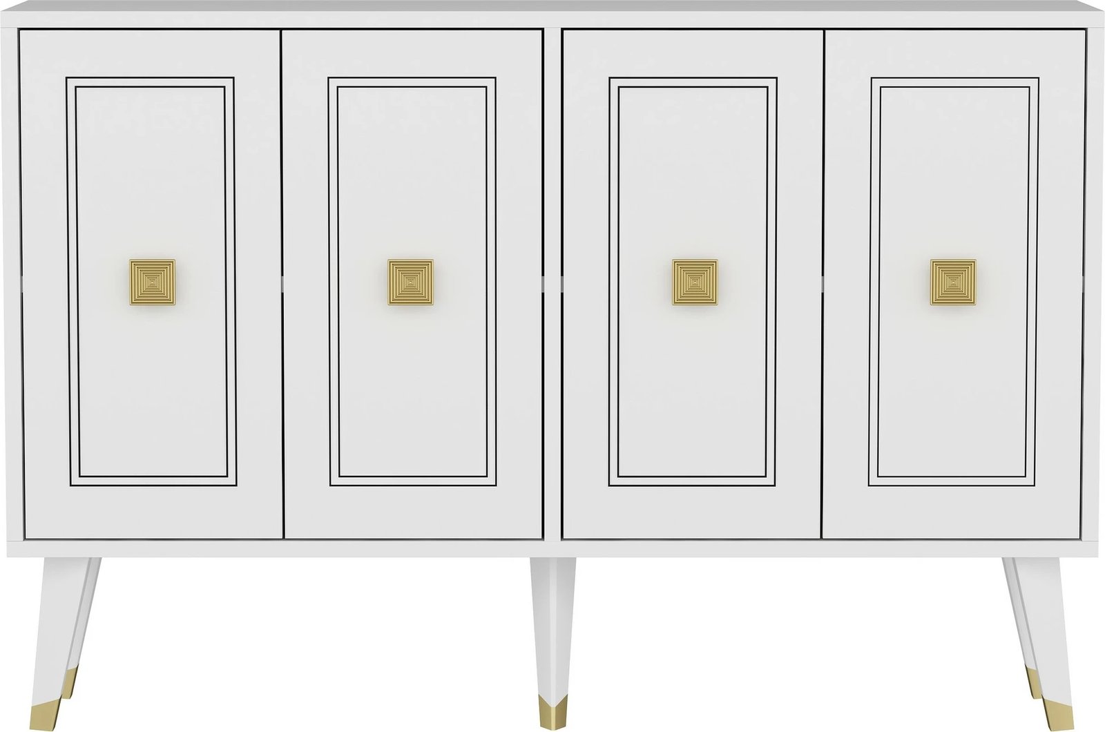 Konsol Skye Decor, bardhë, ari