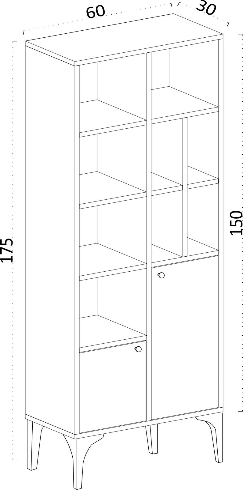 Raft librash Hanah Home, ngjyrë lisi safir, Castor