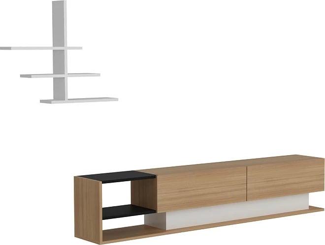 Kënd TV Hanah Home, Liza, ngjyrë teak dhe e bardhë