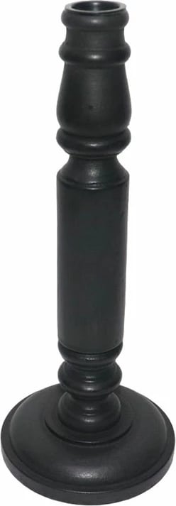 Mbajtës klasik për qirinj, dru, ngjyrë e zezë, 10x10x26cm