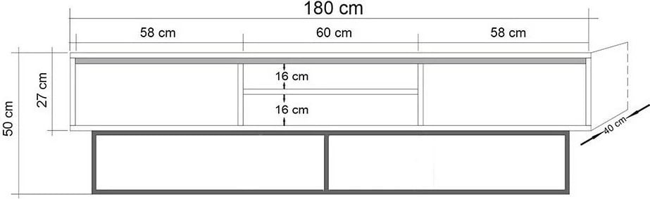Set mobiljesh për dhomë dite Skye Decor, Laxus Takım 7, ngjyrë arrë dhe e zezë