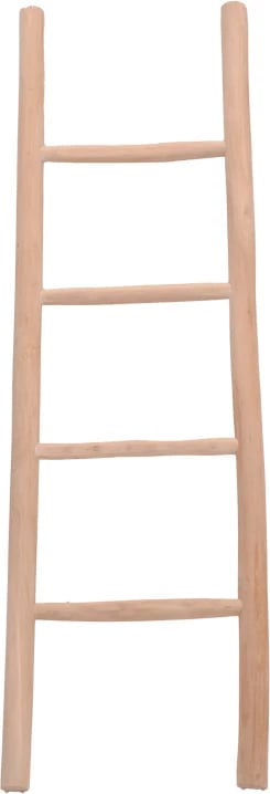 Shkallë dekorative, ngjyrë natyrale, dru teak, 45x6x150 cm