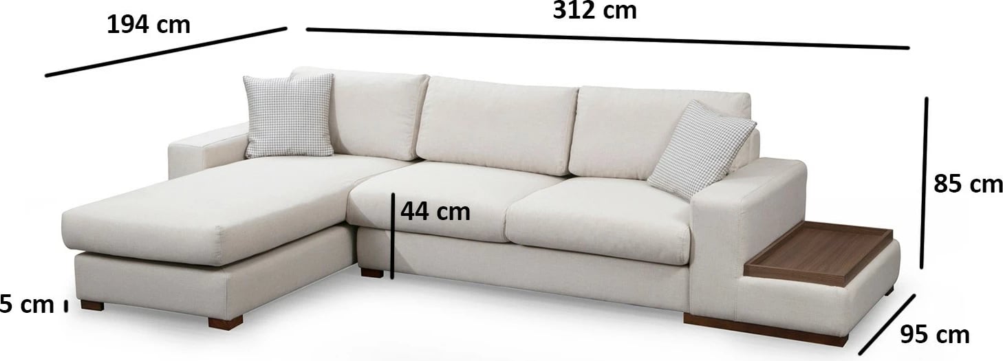 Këndore Atelier del Sofa, Loop 18, e bardhë, me tavolinë anësore