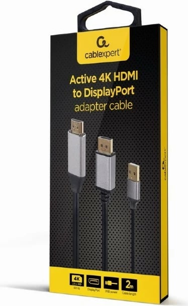 Adapter HDMI në DisplayPort Gembird A-HDMIM-DPM-01, 4K 60Hz, i zi