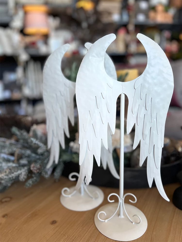 Dekor pendë metalike, e bardhë, 22x12x40cm Dekor pendë metalike, e bardhë, 22x12x40cm