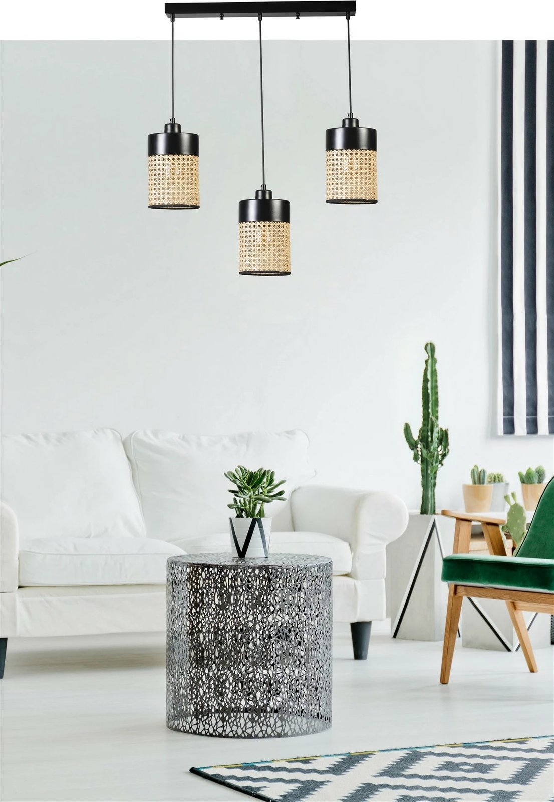 Llambë tavani Opviq Zeus, 3 pjesë, ratan e zezë