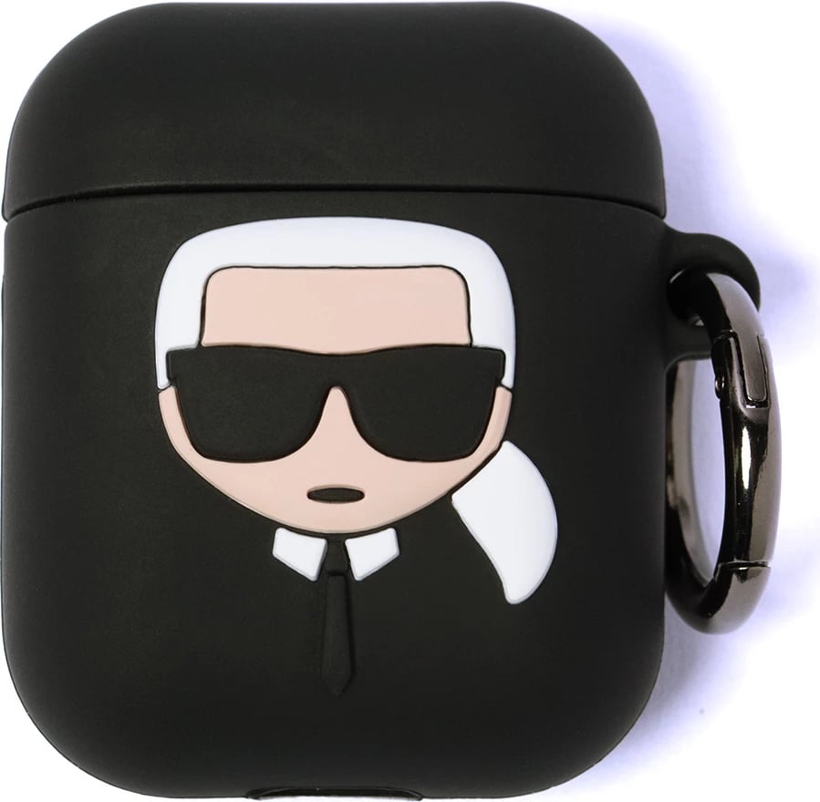 Mbështjellës Karl Lagerfeld Silicone Ikonik për AirPods 1/2, i zi