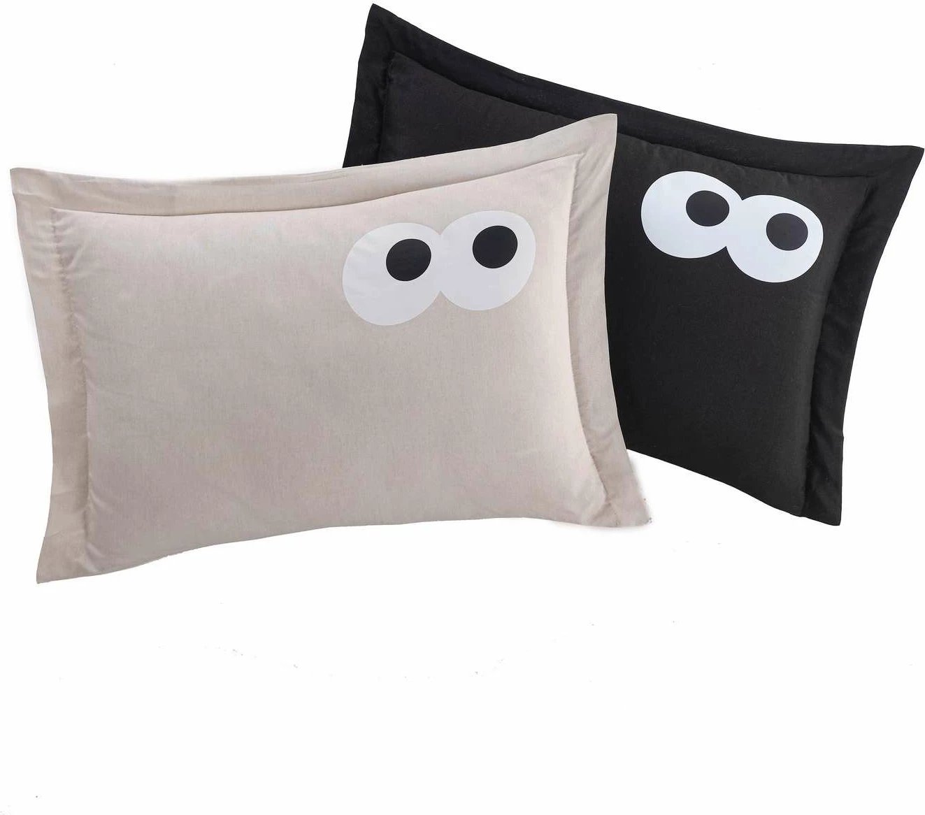 Set jastëkësh Oxford (2 copë), Funny, ngjyrë e zezë dhe kafe