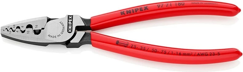 Vegël krimpimi Knipex KP-9771180, 180mm, dorezë e kuqe