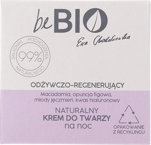 Krem nate për fytyrë për femra BeBio Ewa Chodakowska Natural Night Face Cream Nourishing-Regenerating, 50ml