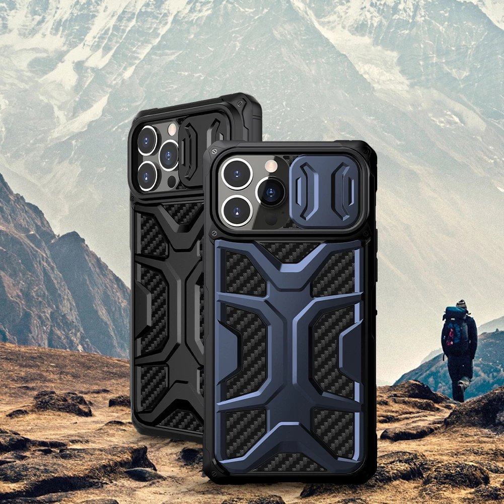 Mbështjellës Nillkin Adventurer Case për iPhone 13 Pro, me kapak kamere, i zi