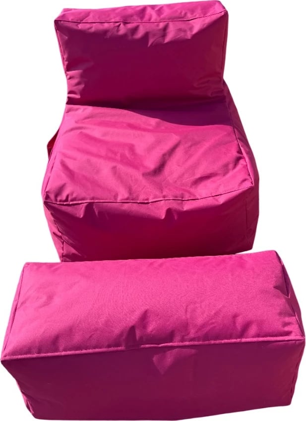 Set me 2 pjesë bean bag, ngjyrë rozë, Atelier del Sofa, XXL Sedir