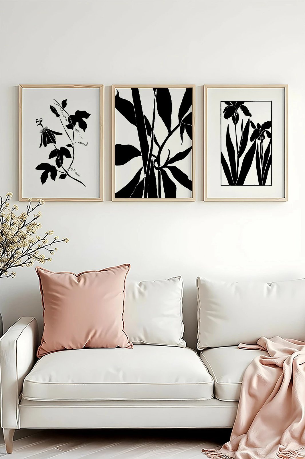 Pikturë dekorative me kornizë MDF (3 copë), Wallity, Huhu482, 50x70cm