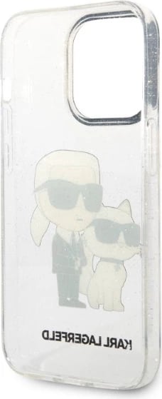 Mbështjellës Karl Lagerfeld Karl&Choupette për iPhone 14 Pro Max 6.7", Transparent