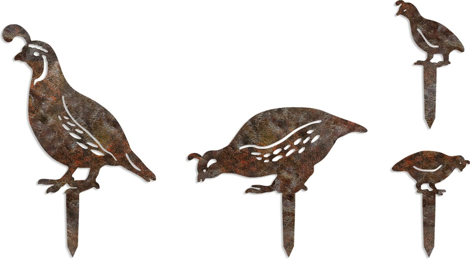 Objekt dekorativ për kopsht, Aberto Design, Fam 12, set prej 4 copash, metal, ngjyrë antike