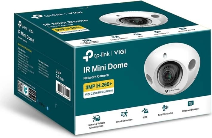 Kamerë IP, TP-Link VIGI C230I Mini, 3MP, lente 2.8mm, e bardhë