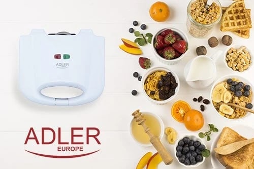 Hekur për waffle Adler AD 311, 700 W, Zi, Bardhë